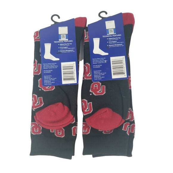 TCK Oklahoma University Sooners NCAA Licensed Crew Socks (8-12) - Picture 3 of 7